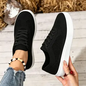 UBFEN Women Breathable Slip On Sneakers Lace Up Comfort Casual Shoes