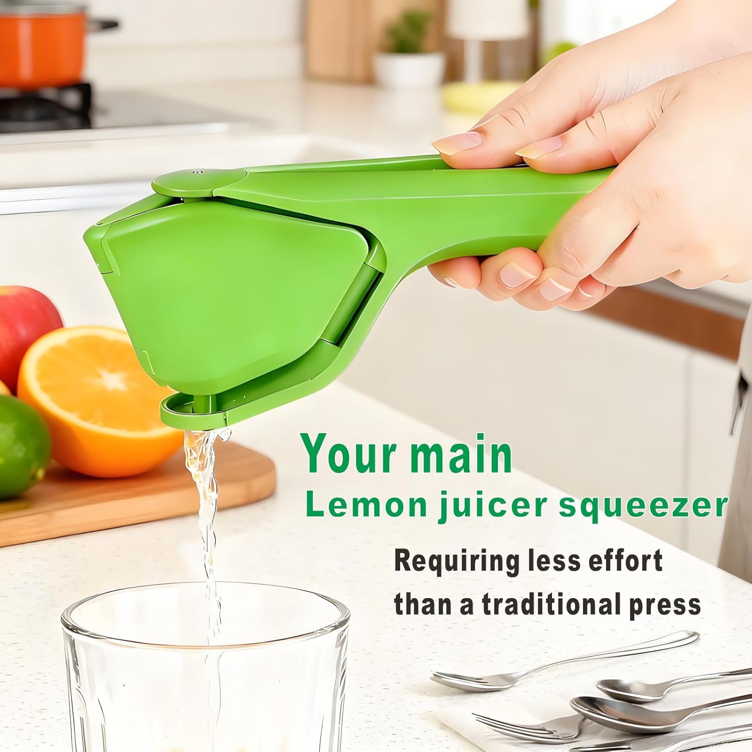 Lemon Squeezer, Effective Squeezing Juice Press, Easy-to-Use, Sturdy Flat Manual Lemon Juicer, Lime Squeezer, Citrus Juice Presser, to Squeeze Lemons, Limes, Citrus, oranges And Other Fruits