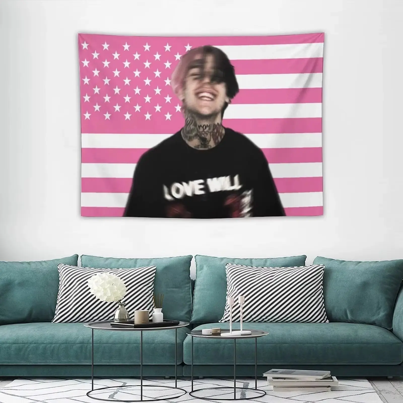 Lil Peep Flag Tapestry – Hipster Emo Rap Wall Art, Perfect for Boys & Girls Dorm Decor & Home Decor Tapestry, Ideal Lil Peep Fan Gifts