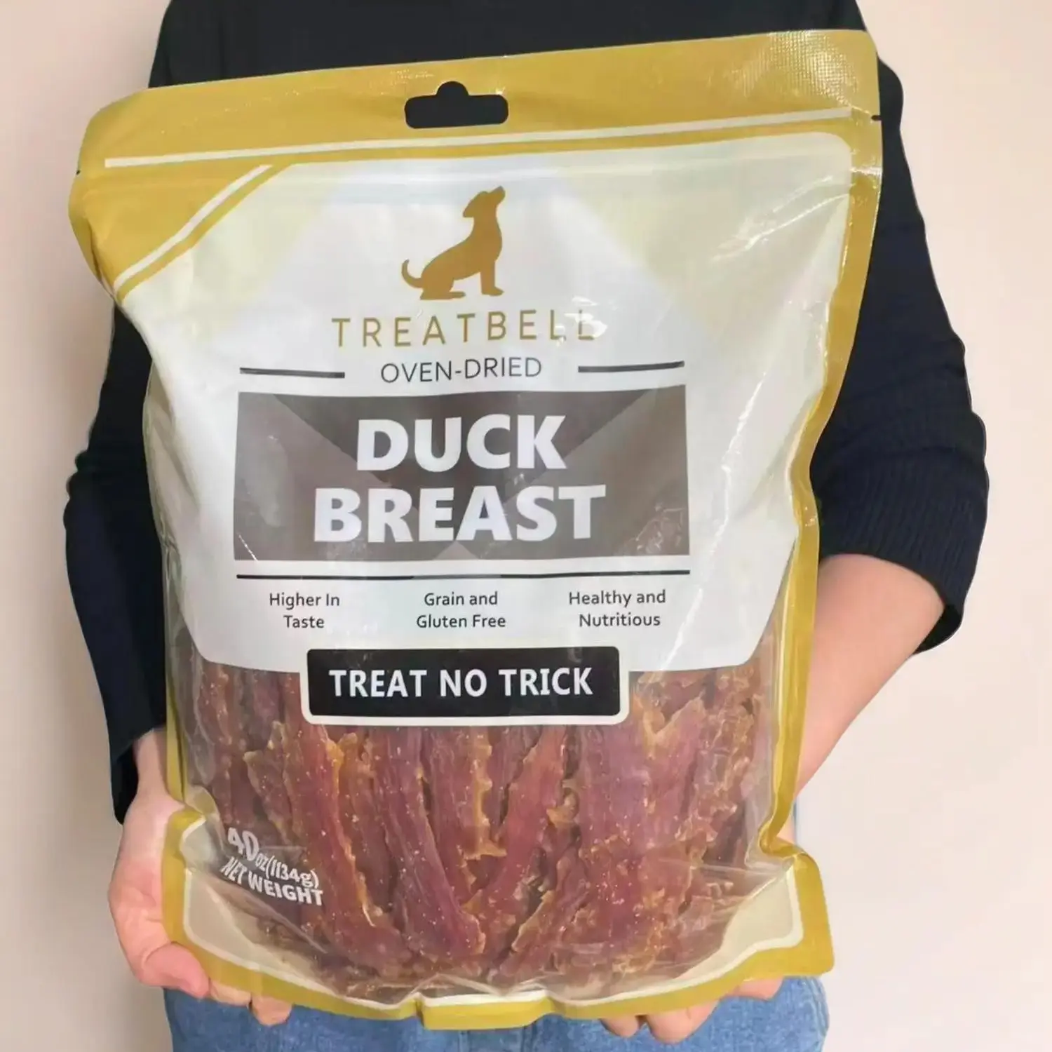 Duck Breast Jerky Dog Treats, 2.5 LB REAL Duck Meat with Chewy Texture - High Protein Training Aid & Meal Topper for Medium-Large Dogs, Supports Dental Health & Lean Muscle