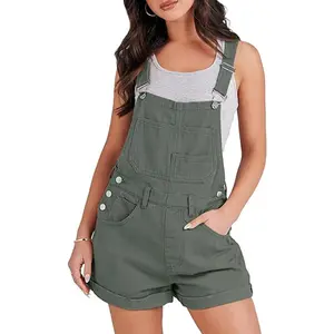 Short Overalls for Women 2024 Summer Casual Loose Fit Adjustable Shorts Denim Overall Rompers Bib Jeans Shortalls Outfits