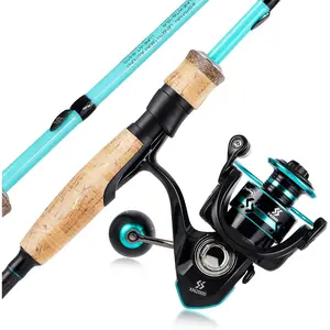 Fishing Rod and Reel Combo, Stainless Steel Guides Fishing Pole with Spinning Reel Combo for Saltwater and Freshwater