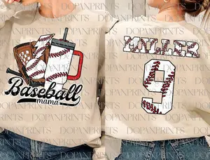 Custom Baseball Mama shirt, Mom Lightning Bolt shirt, Mother's Day shirt, Baseball Number And Alphabet shirt, Mama Game Day shirt, Gift For Player