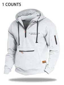 Autumn Winter Thick Zipper Hoodie, Casual Loose Fit Design, Fashionable Simple Sports Sweatshirt, Essential for Outdoor Enthusiasts, Athleisure Street Fit