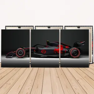 3 Counts Wooden Framed Canvas, Cool Black And Red Racing Car Images, Exquisite Poster, Perfect Living Room Decoration, Modern Art, Fashion Family Poster, Wall Art Decoration, Waterproof Art, Modern Home Decor