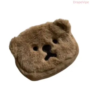 Cute Plush Teddy Bear Coin Purse Large Capacity Fuzzy Mini Wallet with Zipper, Portable Makeup & Accessory Organizer, Soft Handheld Pouch for Cards, Earbuds, Lipstick, Cash and Receipts, Ideal Gift for Teens, Girls, Travel, School, Pocket or Purse
