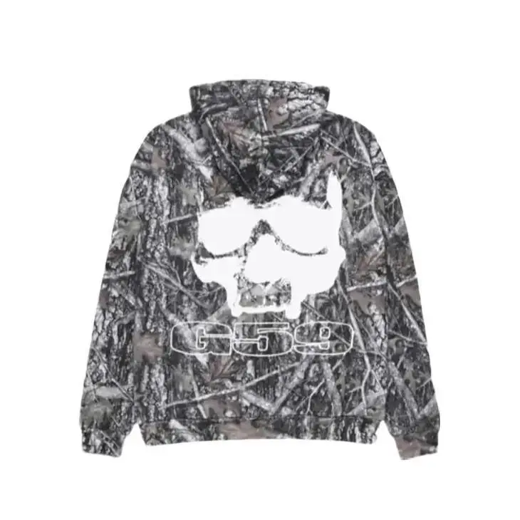 Unisex G59 Skull Camo Graphic Hoodie for Men & Women – Outdoor Streetwear Hoodie, Everyday Casual Application, Soft Cozy Fabric, Adjustable Drawstring Hood, Large Back Skull Print, Durable Fade-Resistant Print