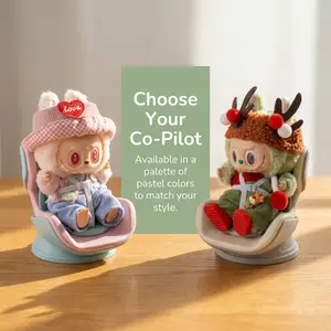 Cute Plush Toy Car Seat – Fits Labubu, Dolls & More, Clip-on Vent or Place on Seat, Travel Must-Have Doll Accessories SummerVibes