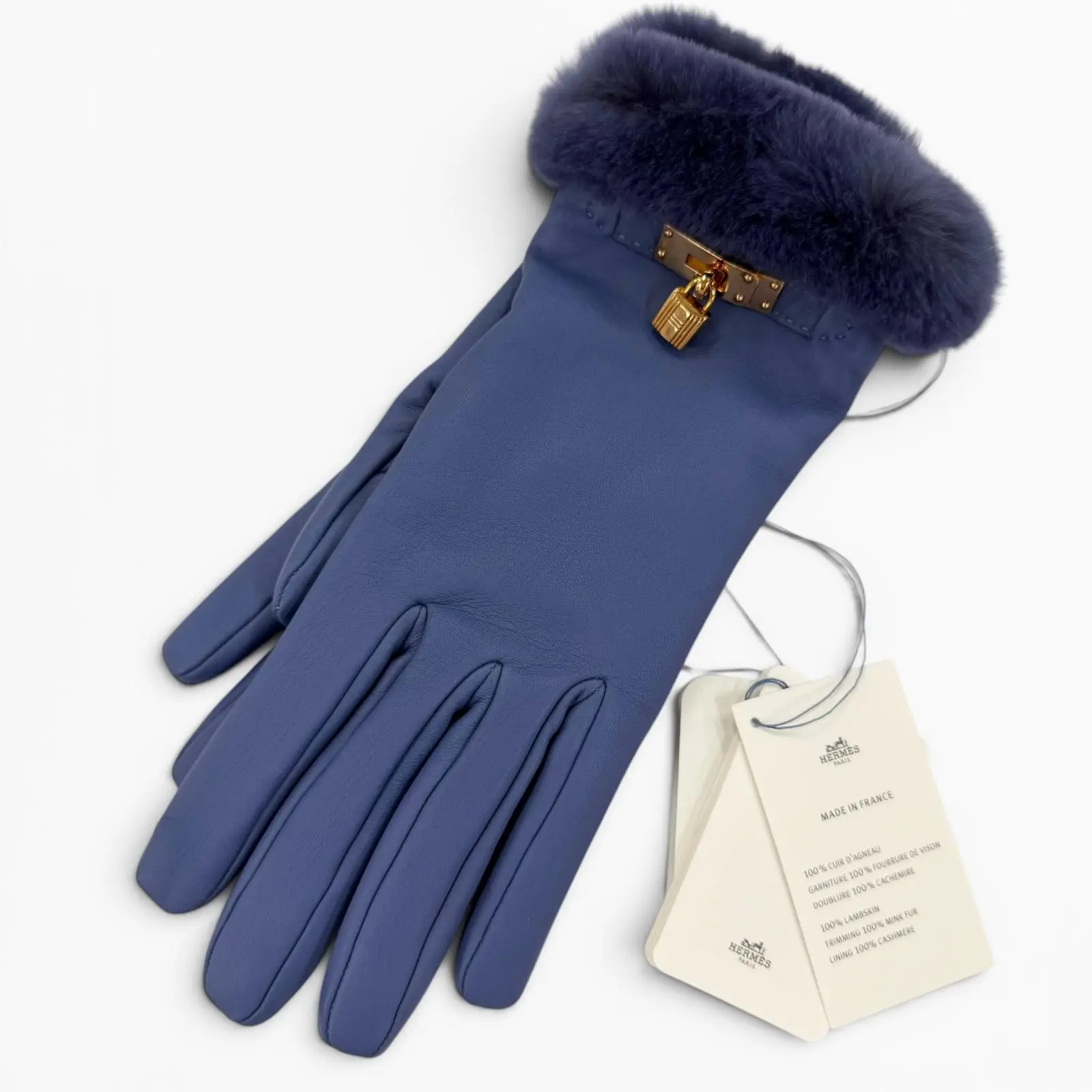 Pre-owned HERMÈS Lambskin Small Leather Goods Hermes Kelly Grove Leather Gloves