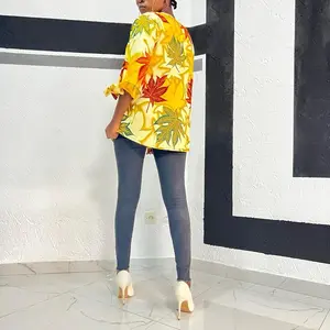 Color Pop 3/4 Ankara Blouse for Women - Stylish Top for Casual Wear and Everyday Use - Tops, Womenswear, Shirts Colorful Comfortable