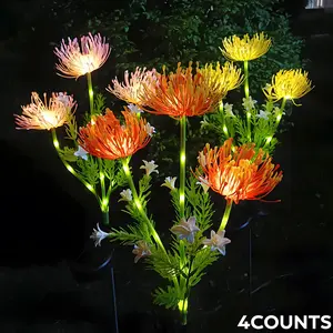 Solar-Powered LED Pathway Lights Waterproof Outdoor Decorative Fake Flowers for Garden Walkways Weddings Festivals