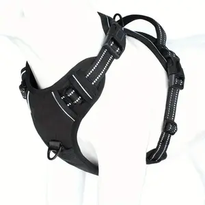 Heavy No-Pull Dog Harness with Reflective Front Clip & Handle Chew Resistant for Large Dogs at Night Enhanced Visibility Control Secure Fit Easy Control Nighttime Safety Features