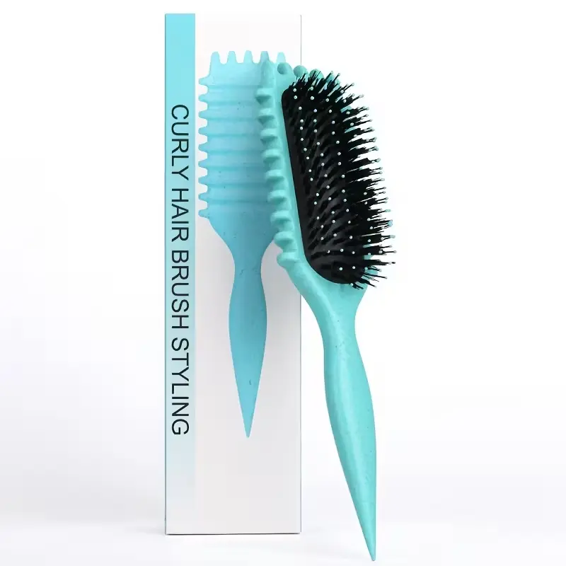 Curly Hair Brush & Roller Set – Ergonomic Detangling Brush for Wavy & Curly Hair, Volume & Curl Definition | Suppliu