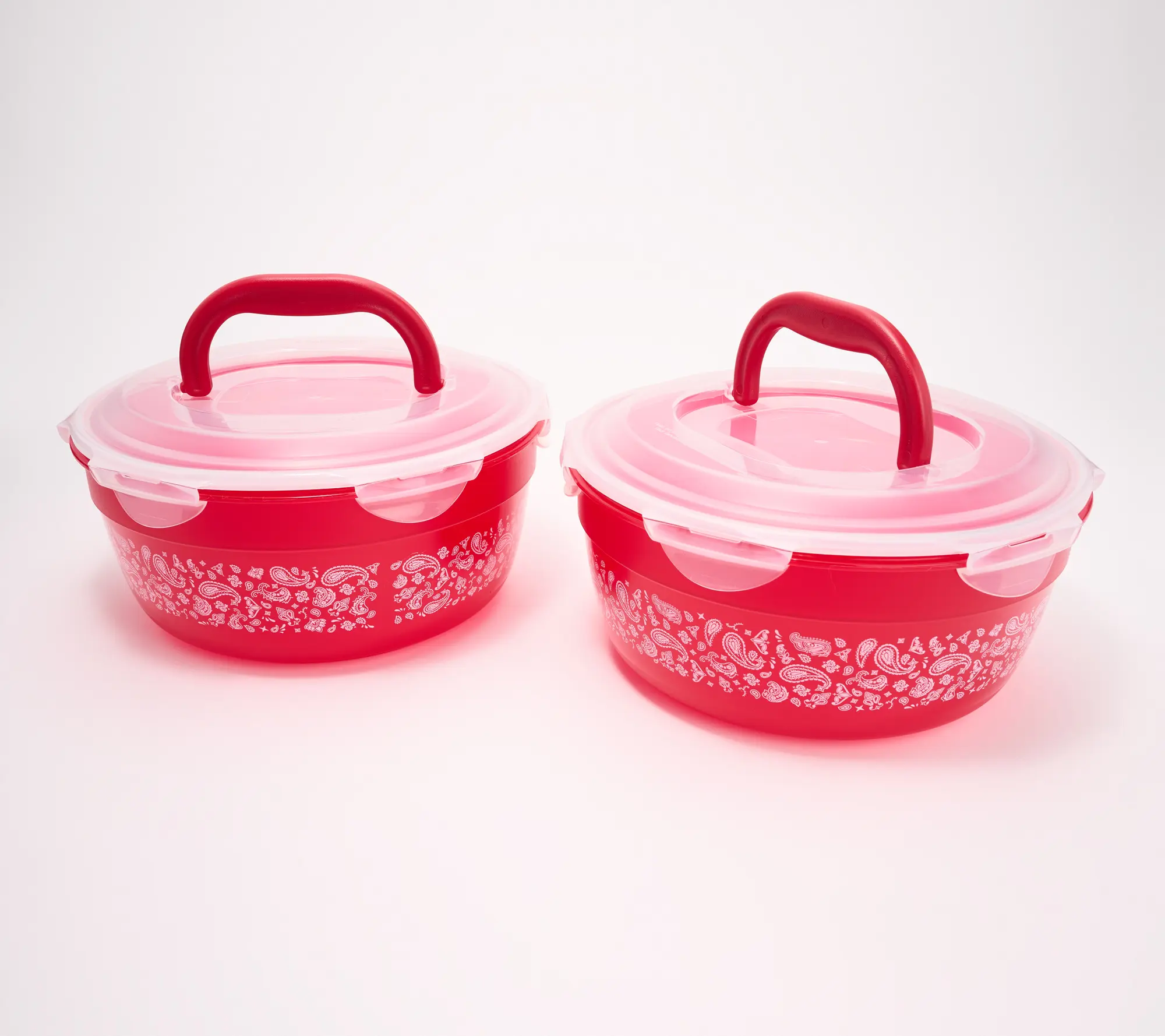 LocknLock Set of 2 Patriotic Print Bowls w/ Handle Lids