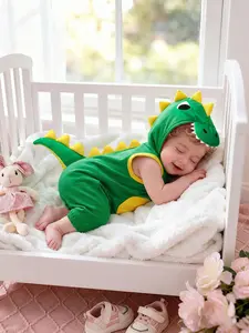 Baby Dragon Onesie with Hat, Sleeveless Crawling Suit for Newborns, Cartoon Baby Garment, Comfortable and Fun for Infants, Baby Clothing