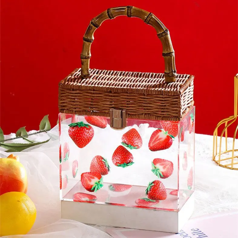 Ice Crush Acrylic Transparent Basket Bag