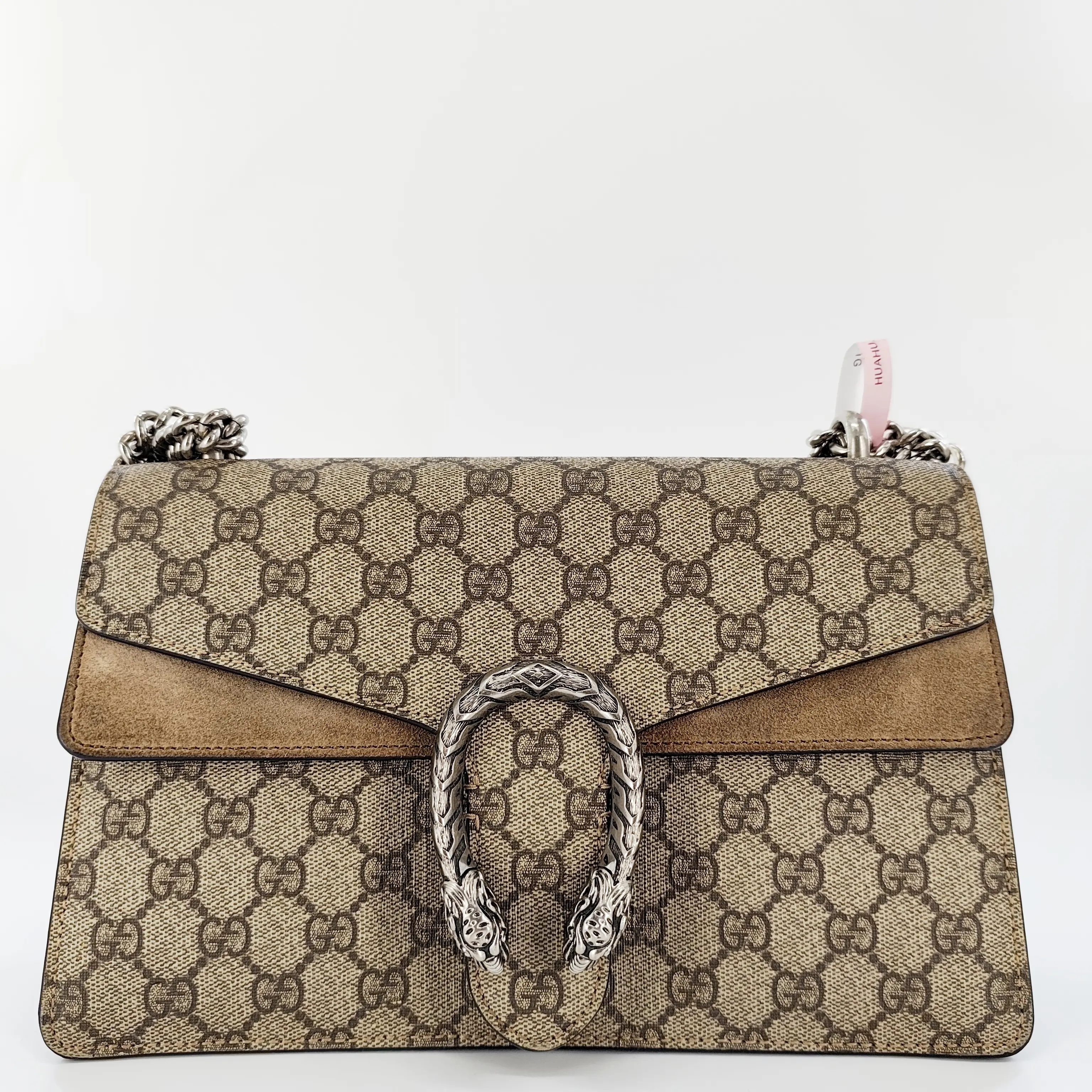 Pre-owned GUCCI leather Shoulder Bags GG Supreme Monogram Small Dionysus Shoulder Bag Taupe J0089 NO2