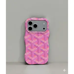 LUMN Studio Parisian Vintage Modified Chevron Weave Wavy Edge Phone Case, Glossy 2-in-1 TPU+PC Anti-Drop Cover for iPhone 11-17 Pro, iPhone 17 Pro Max