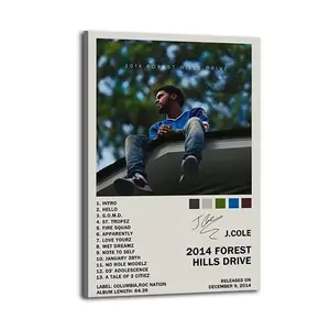 J Cole 2014 Forest Hills Drive Album Poster Canvas Wall Art Home Decorative Prints Fade-Resistant Canvas Print Various Size for Home Gym Office Wall Decor