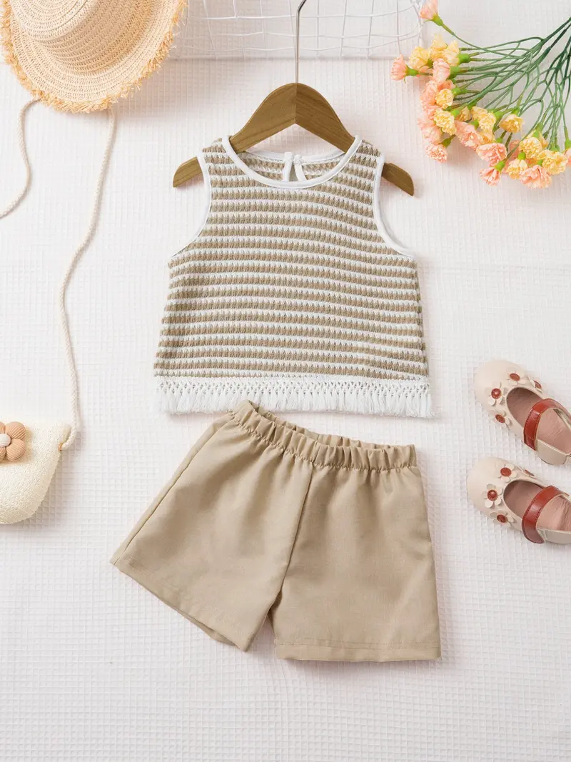 Ensemble Fille Chemise + Short Décontracté Été Automne - Outfit Kids Couleur Unie Loose Fit - Ensemble Short Fille Confort École