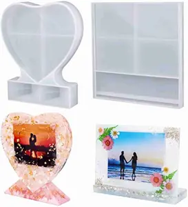 Epoxy Molds, Silicone, Large Size Picture Frames Silicone Molds Rectangle & Heart Shape Epoxy Resin Molds for Valentine's Day, DIY Home Table Décor,Anniversary Gift,DIY Gift- Let's Resin