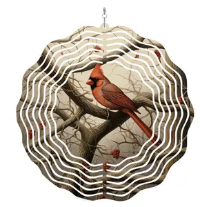 Cardinal On Tree Wind Spinner