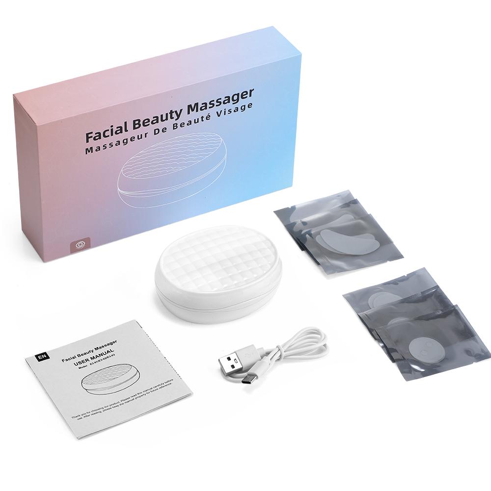 2-in-1 Electric Facial and Eye Massager Micro-current Red Light Skin Firming Device with Type-C Charging