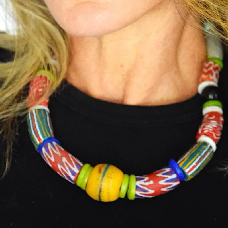Africa Krobo Beads Bracelet - Colorful Bead Bracelet, Baskets, Hats & Clothing Accessories