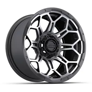 14" Bravo Matte Gunmetal / Black Golf Cart Wheel - 14"x7" ET-25 Offset⎮GTW®