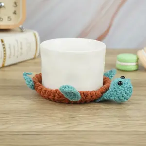 Handmade Turtle Crochet Coaster– Cute Animal Drink Coaster for Cups & Mugs – Fun Desk Decor Gift for Moms, Teachers, Friends & Housewarming