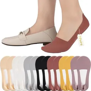 No Show Socks for Women, 5-10-Pair Pack Solid Color Invisible Socks Breathable Comfortable Moisture Absorbing Ultra Thin Low Cut Ice Silk Socks, Perfect for Spring & Summer Daily Casual Wear