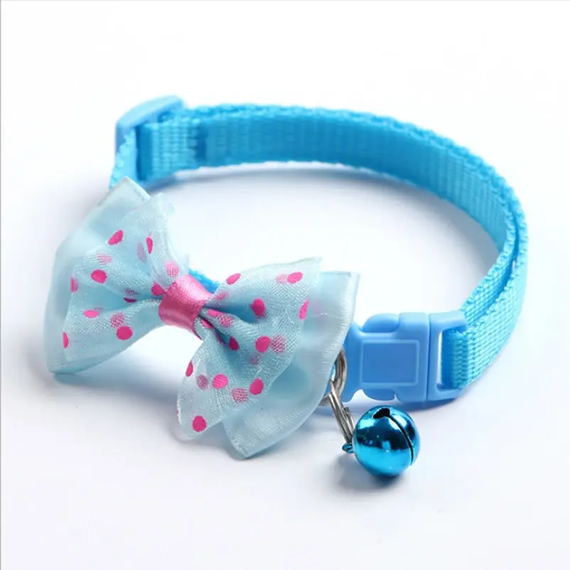 Fashionable Bow Dog and Cat Collar Soft and Comfortable Pet Accessory Set with Bell Universal Collar for Cats and Dogs NONE