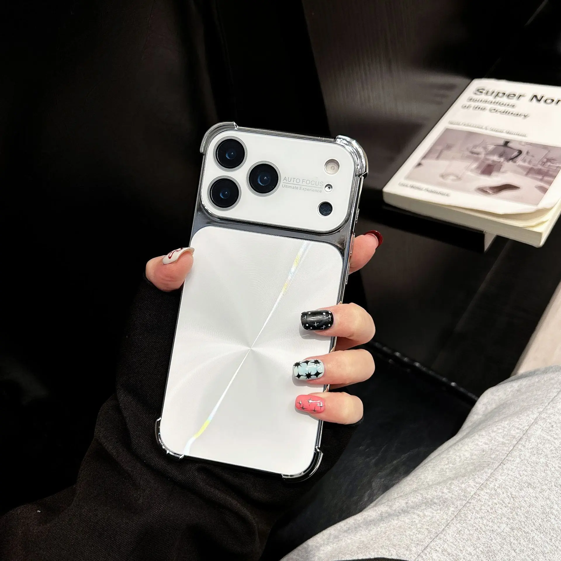 Luxury Electroplated Silicone Smartphone Casing for iPhone 13-17 Pro Max, Cellphone Accessories with Airbag Drop Protection, Holographic CD Texture, Built-in Lens Film, Handheld Device Compatibility