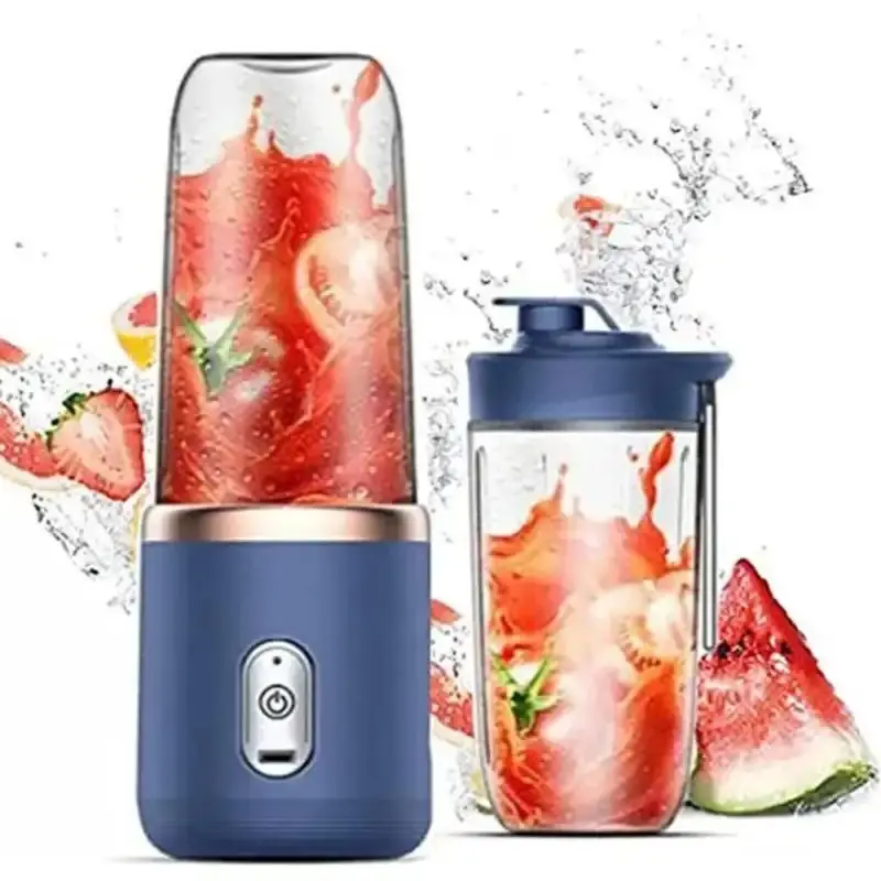 Portable Wireless Automatic Juicer Machine Electric Juice Maker with Dual Cups & Sports Lid Ideal for Home Outdoor Camping Kitchen Gift