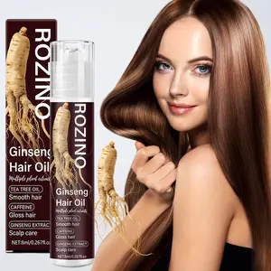 Rozino Ginseng Hair Oil 8ML, Pure Essence Tea Tree & Caffeine Formula, Scalp Care for Frizzy Hair, Lightweight Absorption, Travel Essential