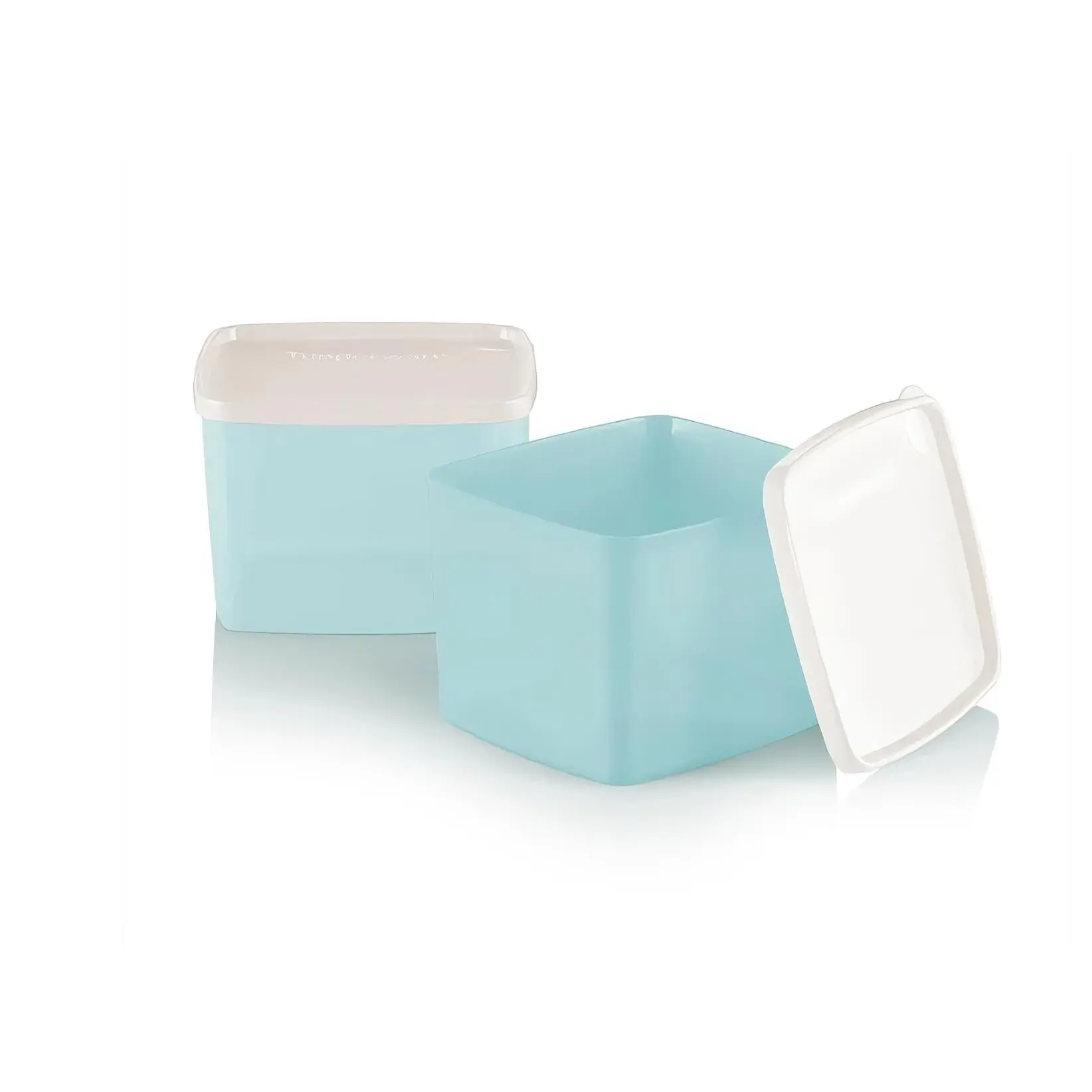 Set of Two 3.5-cup Medium Capacity Containers for Snacks Leftovers and Prepped Ingredients Square Round Shape with Soft Edges Easy to Handle and Stack