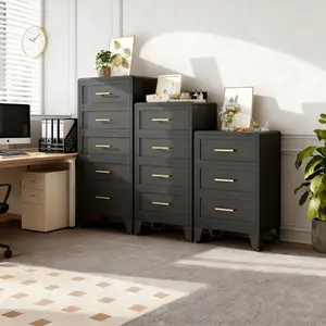 Metal Tall Dresser for Bedroom, 23.6" W Chest of Drawers – Steel Large Clothing Storage Organizer with Deep Drawers for Closet, Living Room, Hallway