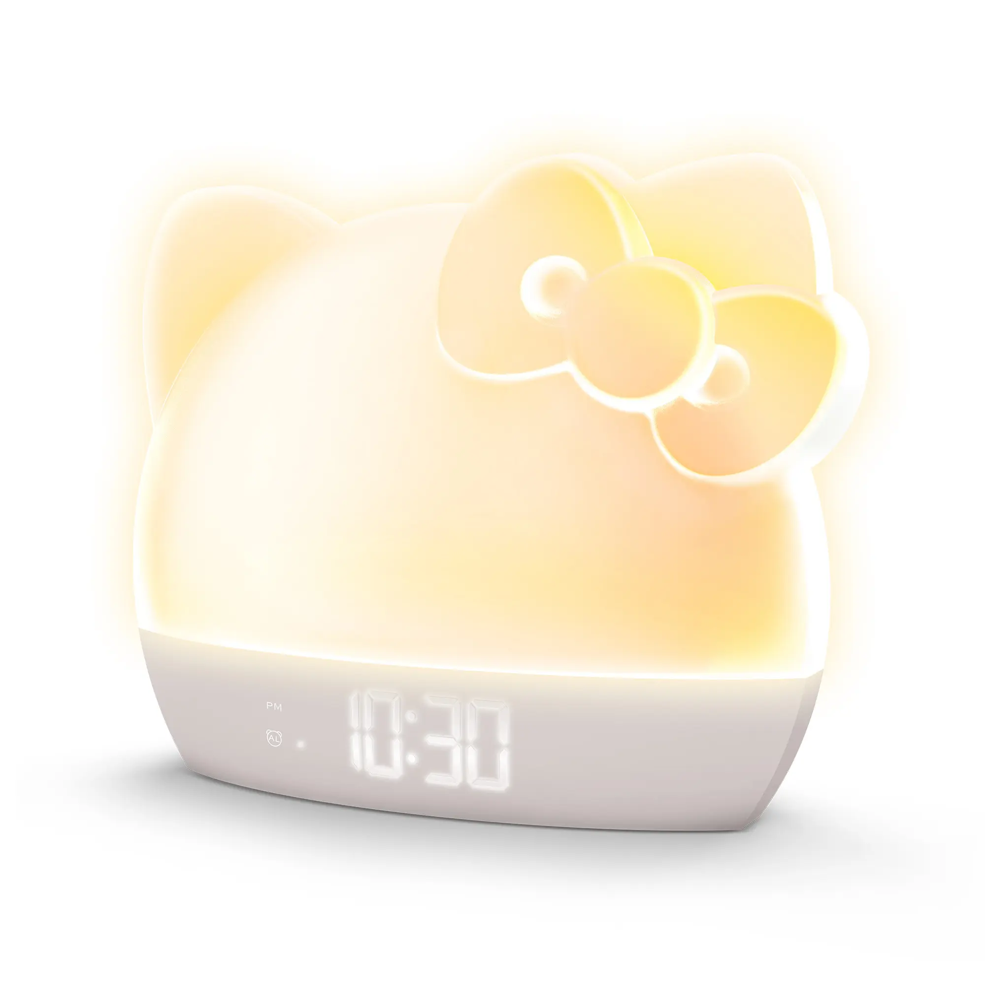 Hello Kitty Digital Sunrise Alarm Clock - Color-Changing LED Lights, USB Port, Room Accessories for Girl & Kid Room Decor, Home Supplies