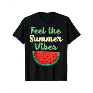 Feel the Summer Vibes Watermelon Graphic T-Shirt