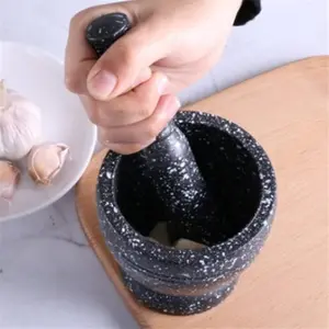 1/2/3pcs Stone Texture Ceramic Mortar Set, Unique Texture Style, Durable Material, Spice Grinding, Nut Crushing, Aesthetic Design, Kitchen Gadgets