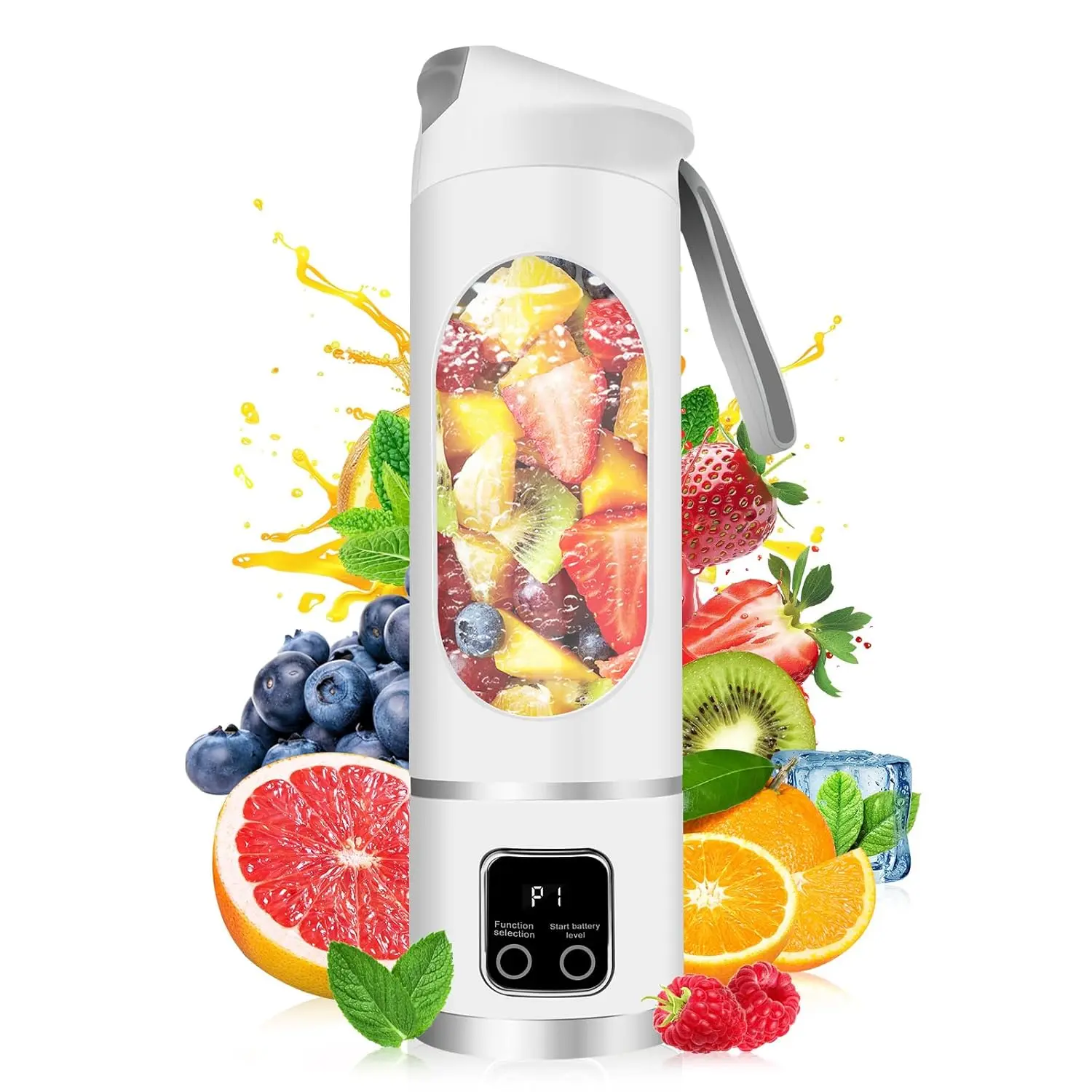 Upgraded Portable USB Rechargeable Blender - Compact Multifunctional Juicer Machine, Milkshake Maker, Diet-Friendly Shaker Cup for Kitchen & Travel, Festive Mom Gift