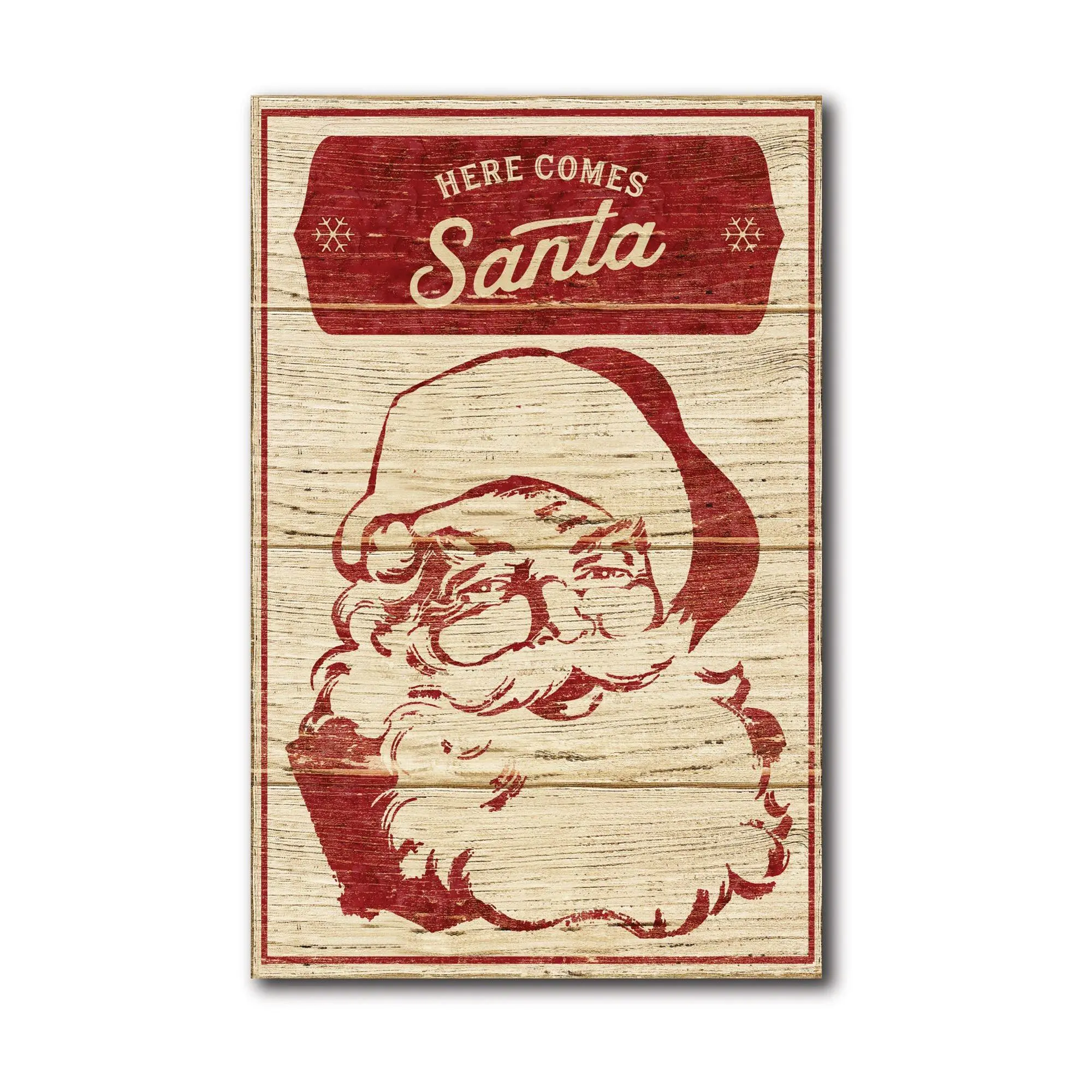 Courtside Market Here Comes Santa 12x18 Canvas Wall Art