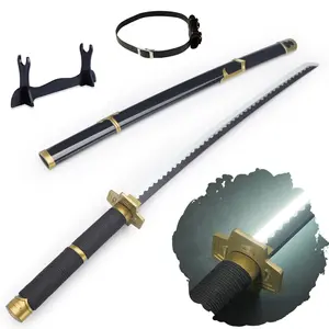 41 inches LED Light Yubashiri Roronoa Zoro Sword Cosplay with Belt & Holder Stand Display for Cosplay & Collection Anime Fans