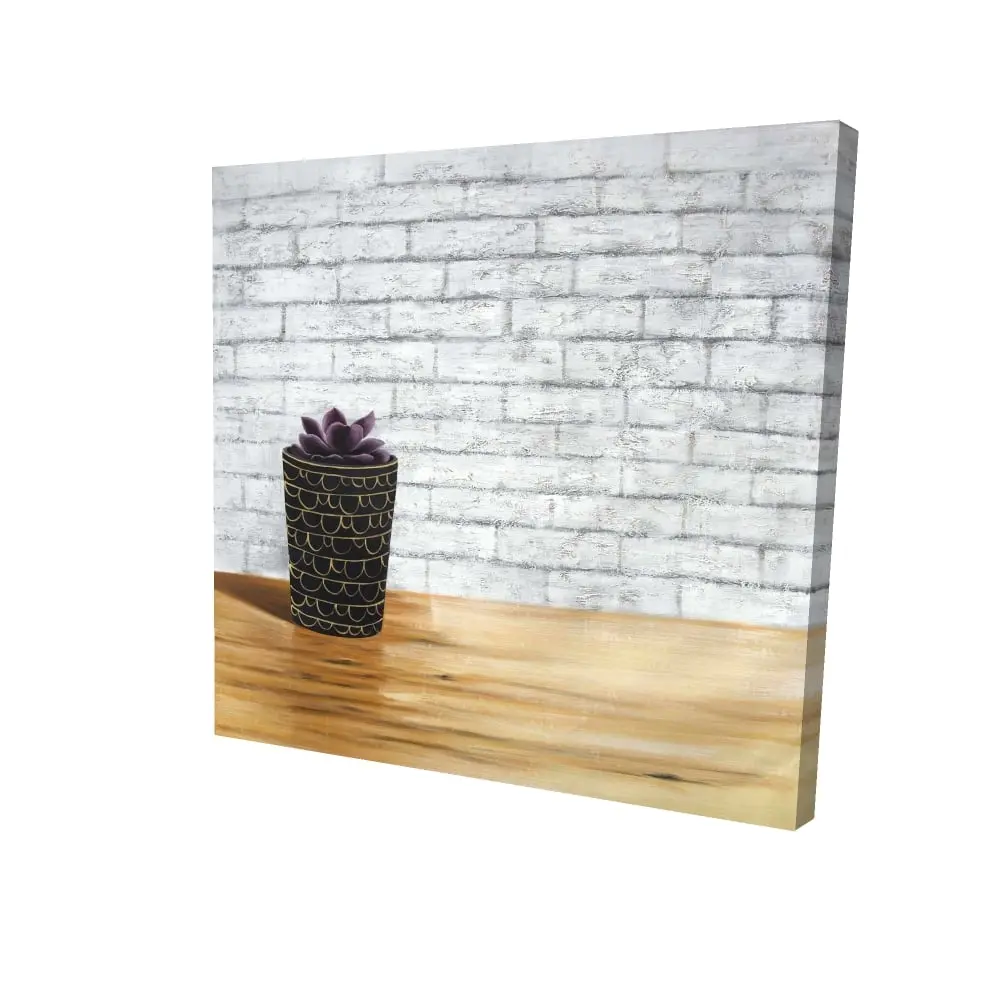 360 Stand Artistic Nature Succulent Floral Print Wall Art, 36X36" in Office Gray Canvas Pot Artwork, Room Home Decor, Ideal Gift for Home Supplies, Decoration, Photo, 36" X 36", Contemporary Art