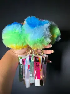 Rainbow Lipgloss Keychain - Colorful Design with Unique Shapes and Bright Finish