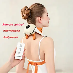2026 upgraded shoulder and neck massager with heating function — wireless 3D kneading and deep tissue therapy technology, includes a remote control for easy operation, lightweight and portable, ideal as a gift.