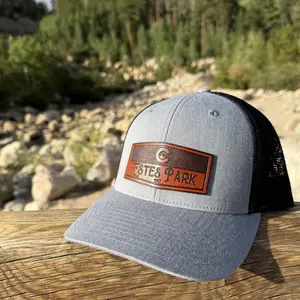 Estes Park Colorado Leather Patch Hat