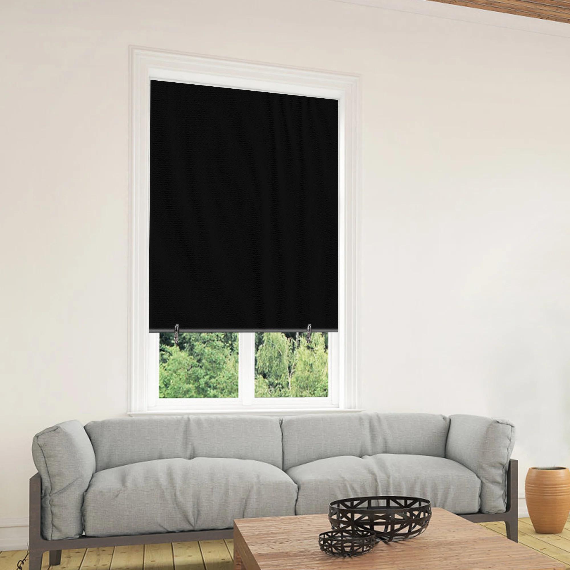 Portable 100% Black Out Curtains Shades for Windows Door Sun Protection Light Blocking Drapes Film No Drilling Travel
