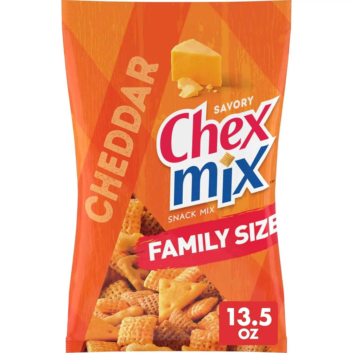 Chex Mix Cheddar Savory Snack Mix, Family Size, 13.5 oz