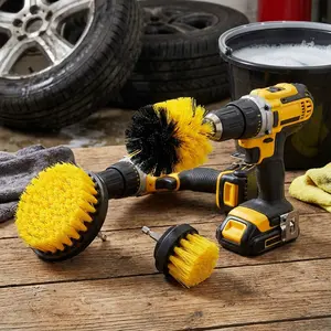Electric Drill Brush Set 3-Piece, Power Scrubber Brushes, Home Car Cleaning Tool Accessories, Disc Brushes, 2/3.5/4/5 Inch Multi-Use Cleaner, Wheel HUB Brush Kit
